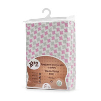 Bambusové prostěradlo s gumou XKKO BMB 120x60 - Baby Pink Cross 5x1ks (VO bal.)