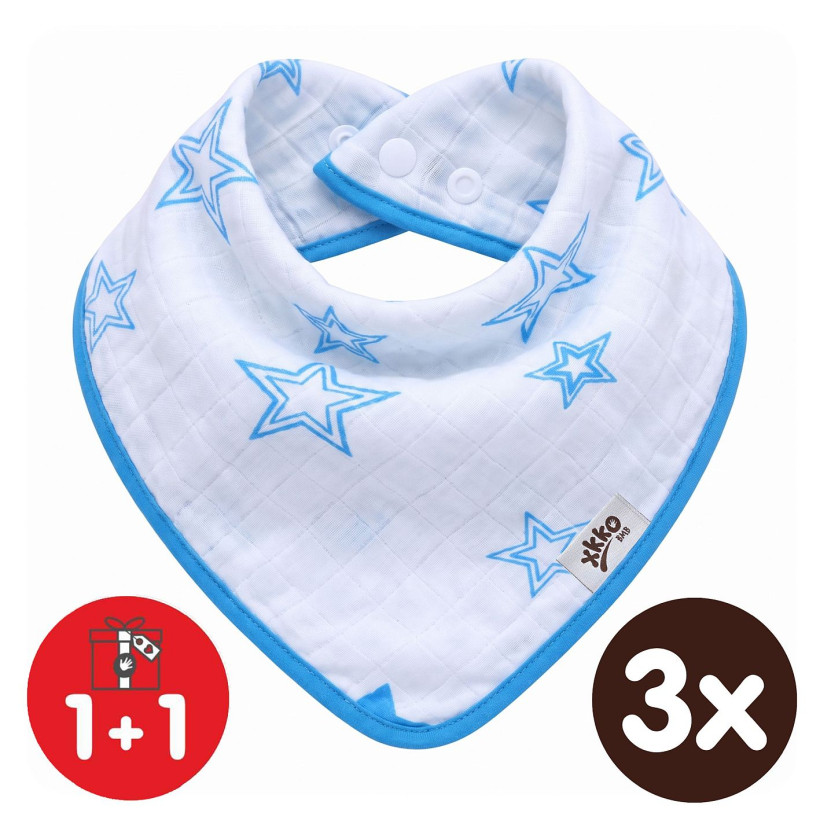 Bambusový slintáček XKKO BMB - Cyan Stars 3x1ks VO bal.