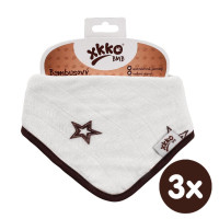 Bambusový slintáček XKKO BMB - Natural Brown Stars 3x1ks VO bal.