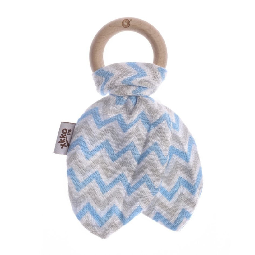 Kousátko XKKO BMB Lístky - Chevron Baby Blue 6x1ks (VO bal.)