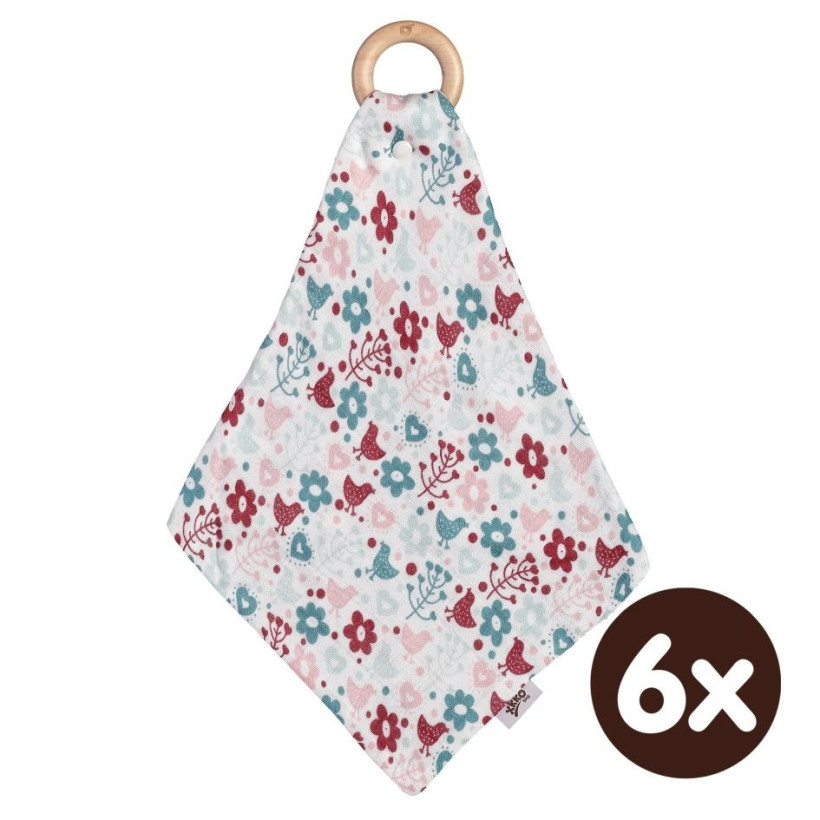 Kousátko XKKO BMB s plenkou - Flowers&Birds Girls 6x1ks (VO bal.)