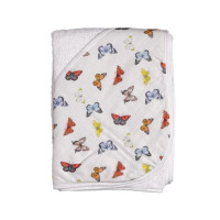 Bambusová froté osuška s kapucí XKKO BMB 90x90 - Butterflies 5x1ks (VO bal.)