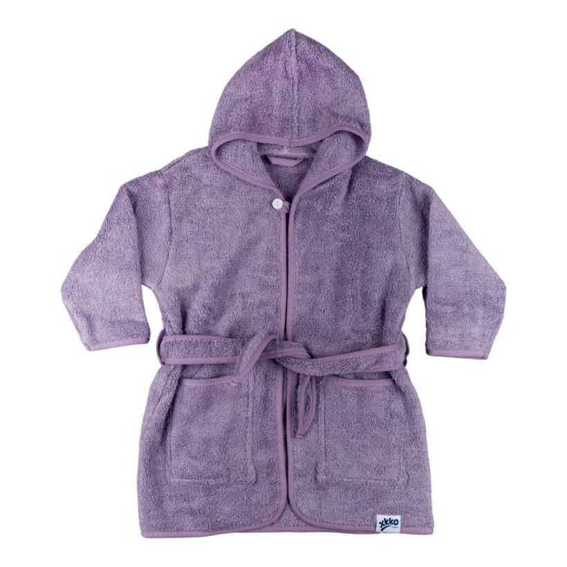 Dětský biobavlněný froté župan XKKO Organic - Lavender Aura 6-12m