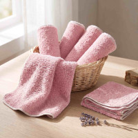 BIO bavlněné froté ubrousky XKKO Organic 21x21-  Baby Pink