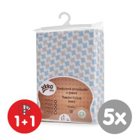 Bambusové prostěradlo s gumou XKKO BMB 120x60 - Baby Blue Cross 5x1ks (VO bal.)