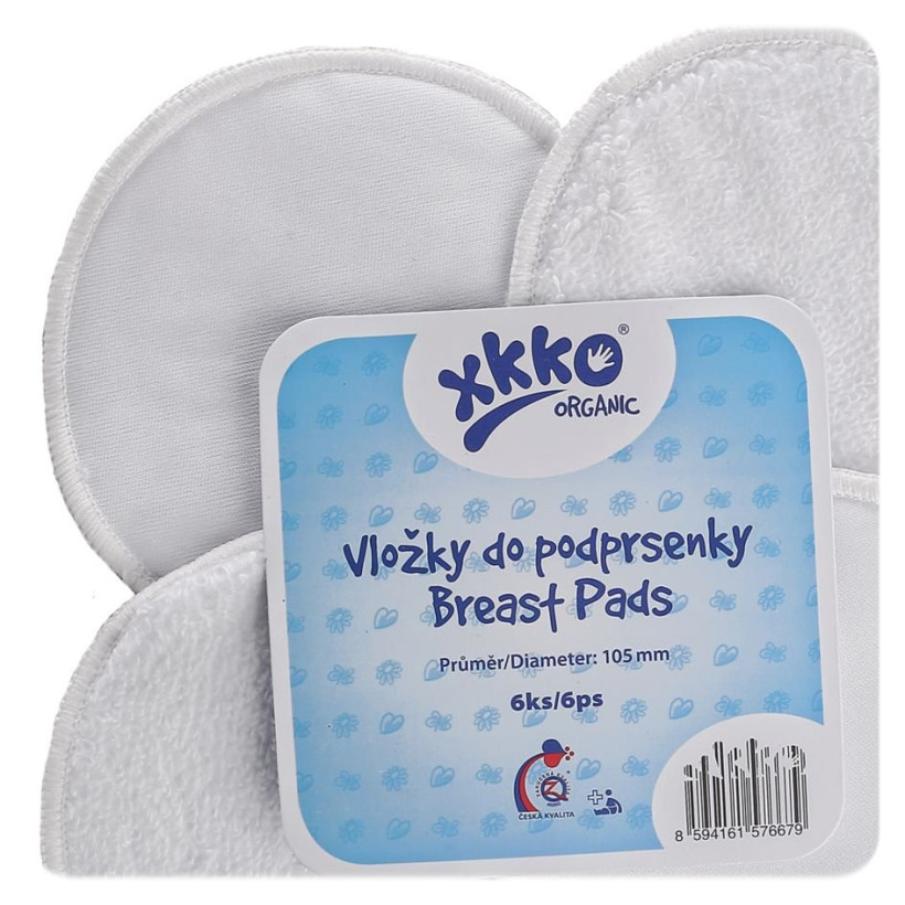 Froté vložky do podprsenky XKKO Organic - Bílé