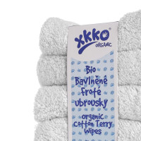 BIO bavlněné froté ubrousky XKKO Organic 21x21- Bílé 5x6ks (VO bal.)