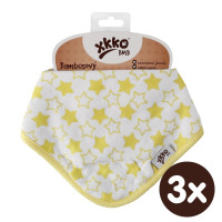 Bambusový slintáček XKKO BMB - Little Stars Lemon 3x1ks VO bal.