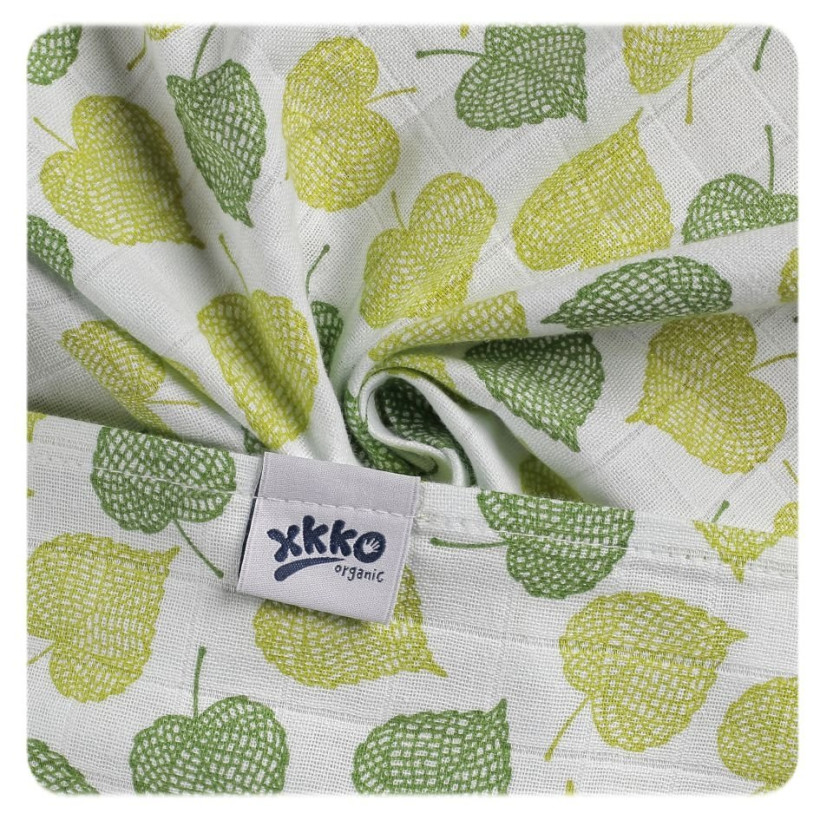 Dětské pleny z biobavlny XKKO Organic 70x70 Staré časy - Lípa 5x3ks (VO bal.)
