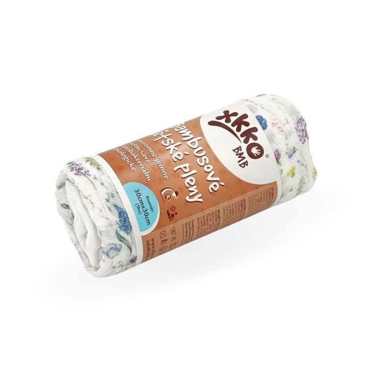 Bambusové ubrousky XKKO BMB 30x30 Digi - Blue Wildflowers MIX