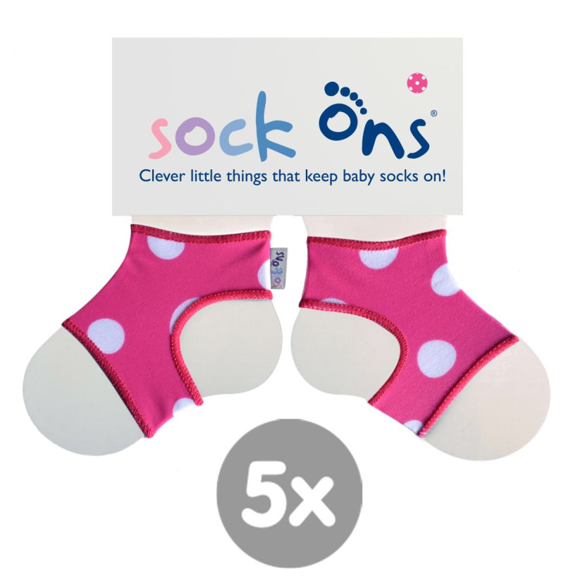 Sock Ons Designer Pink Spots - Velikost 6-12m 1x5ks VO bal.