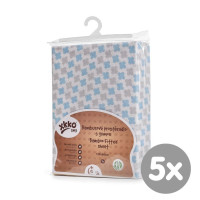 Bambusové prostěradlo s gumou XKKO BMB 120x60 - Baby Blue Cross 5x1ks (VO bal.)