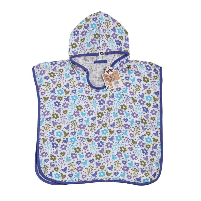 Bambusové mušelínové pončo XKKO BMB - Flowers&Birds Boys 5x1ks (VO bal.)