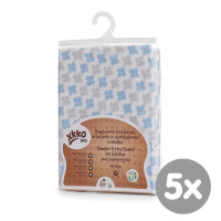 Bambusové prostěradlo s gumou XKKO BMB 50x70 - Baby Blue Cross 5x1ks (VO bal.)