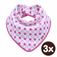 Bambusový slintáček XKKO BMB - Little Stars Magenta 3x1ks VO bal.