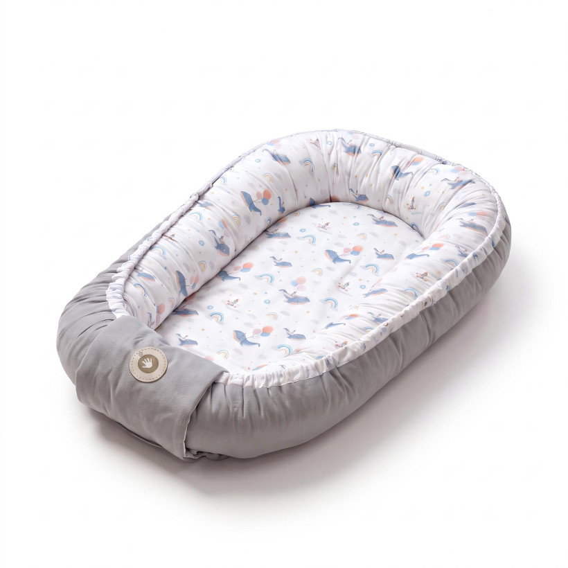 Oboustranné hnízdo pro miminko XKKO LUX - Sky Whale