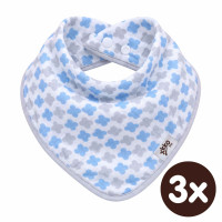 Bambusový slintáček XKKO BMB - Scandinavian Baby Blue Cross 3x1ks VO bal.