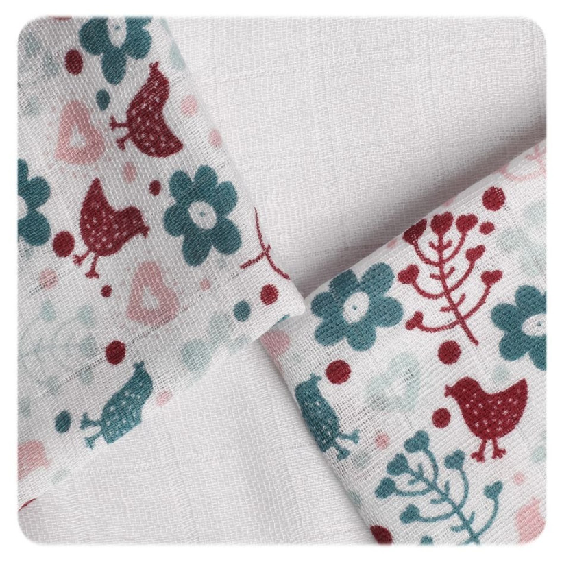 Bambusové ubrousky XKKO BMB 30x30 - Flowers&Birds Girls MIX 10x9ks VO bal.