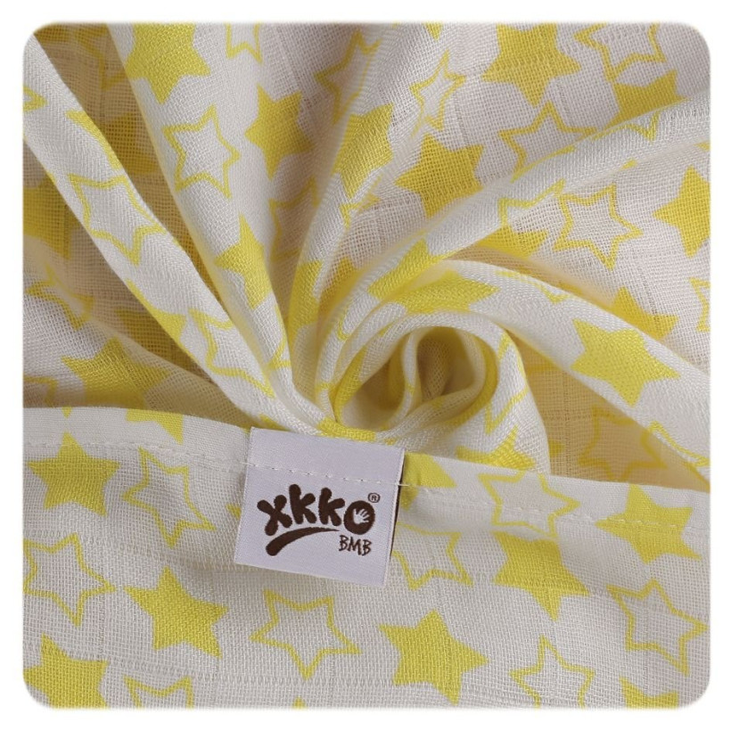 Bambusové pleny XKKO BMB 70x70 - Little Stars Lemon MIX 3ks