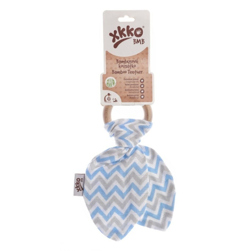 Kousátko XKKO BMB Lístky - Chevron Baby Blue 6x1ks (VO bal.)