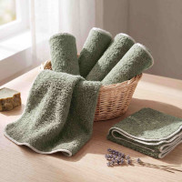 BIO bavlněné froté ubrousky XKKO Organic 21x21- Granite Green