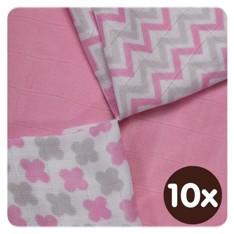 Bambusové ubrousky XKKO BMB 30x30 - Scandinavian Baby Pink MIX  10x9ks VO bal.