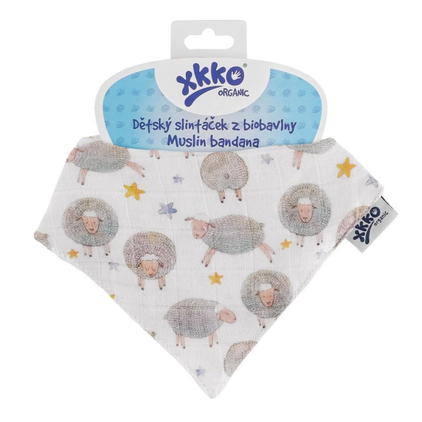 Dětský slintáček XKKO Organic - Dreamy Sheeps