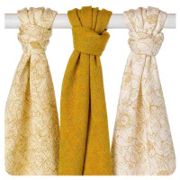 Bambusové pleny XKKO BMB 70x70 - Safari Honey Mustard MIX 3ks