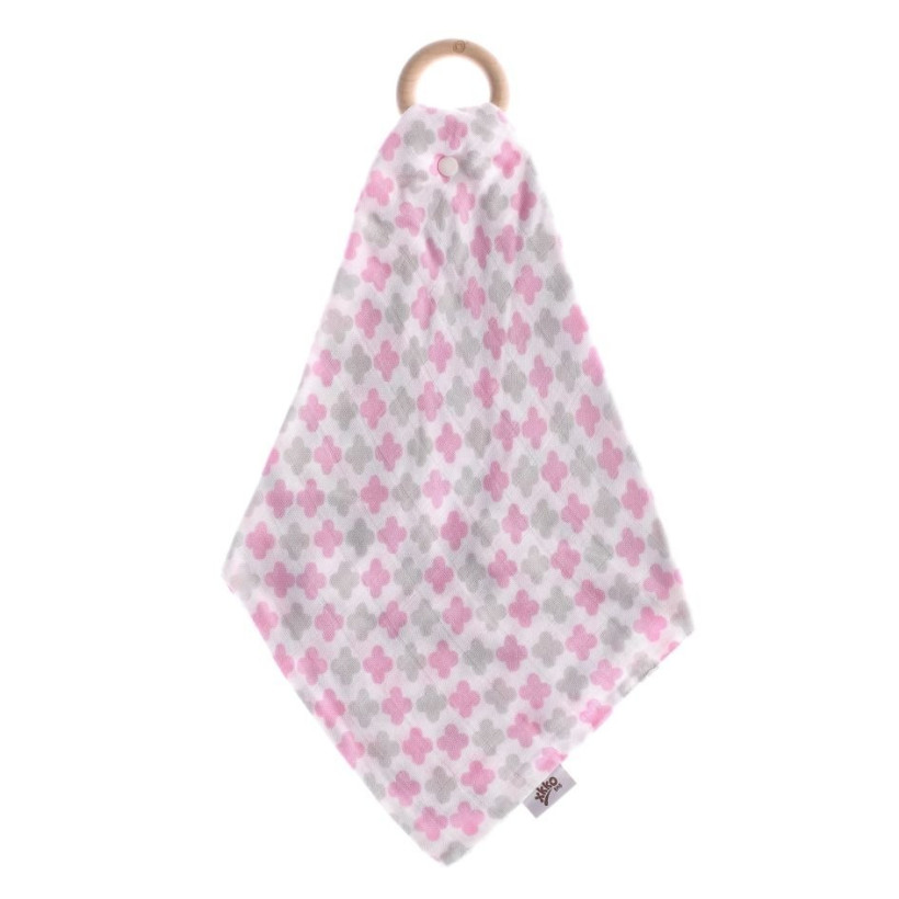 Kousátko XKKO BMB s plenkou - Baby Pink Cross 6x1ks (VO bal.)