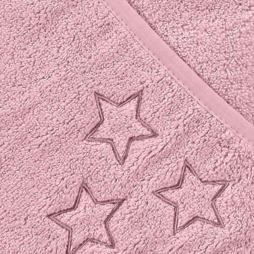 BIO bavlněná froté osuška s kapucí XKKO Organic 90x90 - Baby Pink Stars
