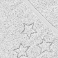 BIO bavlněná froté osuška s kapucí XKKO Organic 90x90 - White Stars