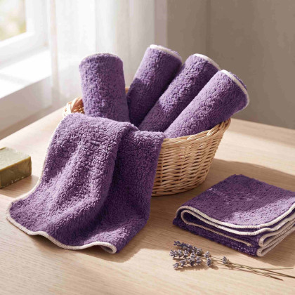 BIO bavlněné froté ubrousky XKKO Organic 21x21- Lavender Aura