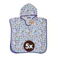 Bambusové mušelínové pončo XKKO BMB - Flowers&Birds Boys 5x1ks (VO bal.)