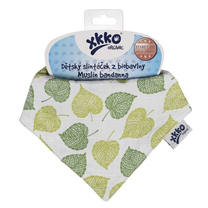 Dětský slintáček XKKO Organic Staré časy - Lípa 3x1ks VO bal.