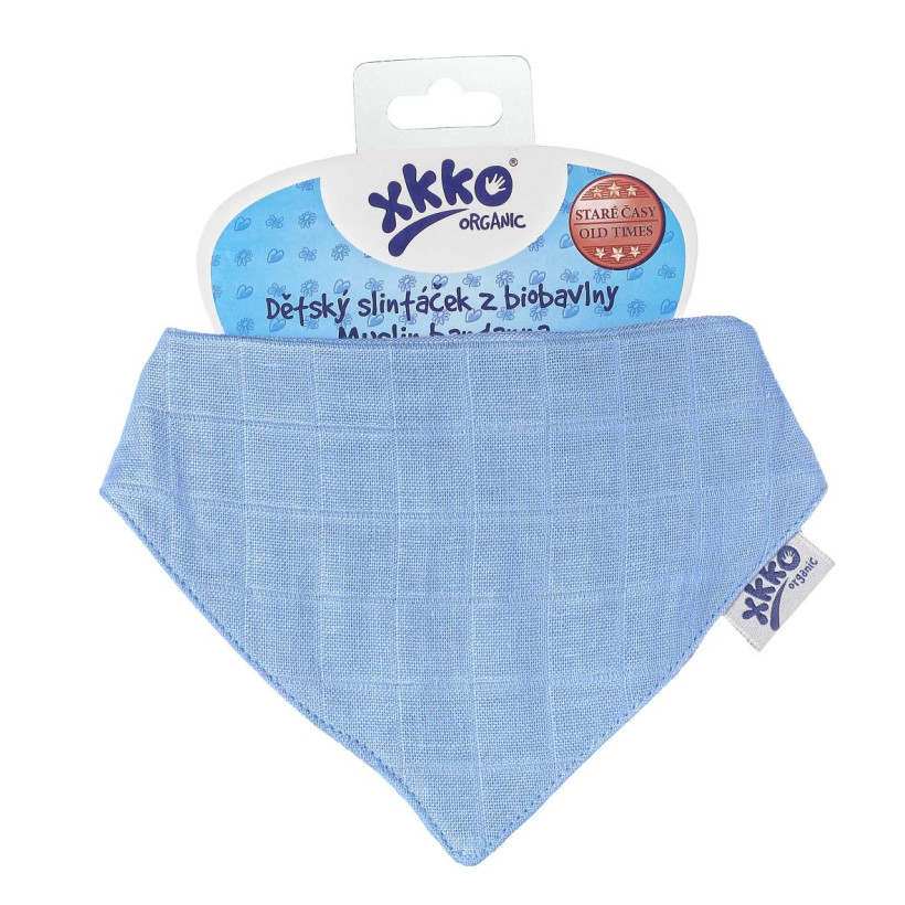 Dětský slintáček XKKO Organic Staré časy Ocean Blue