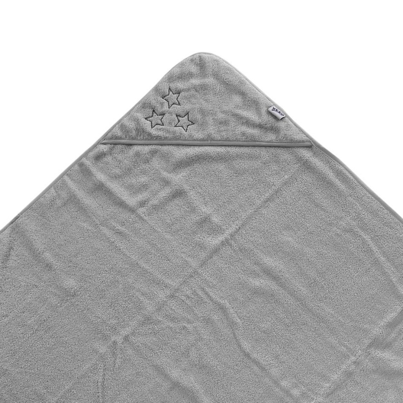 BIO bavlněná froté osuška s kapucí XKKO Organic 90x90 - Silver Stars 5x1ks (VO bal.)