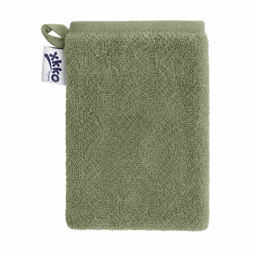 BIO bavlněná froté žínka XKKO Organic - Granite Green