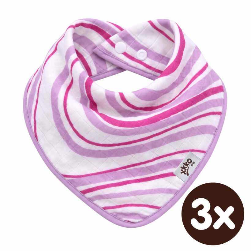 Bambusový slintáček XKKO BMB - Lilac Waves 3x1ks VO bal.
