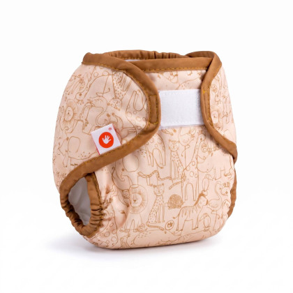 Svrchní PUL kalhotky XKKO Newborn - Safari Honey Mustard