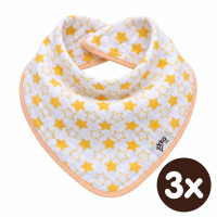 Bambusový slintáček XKKO BMB - Little Stars Orange 3x1ks VO bal.
