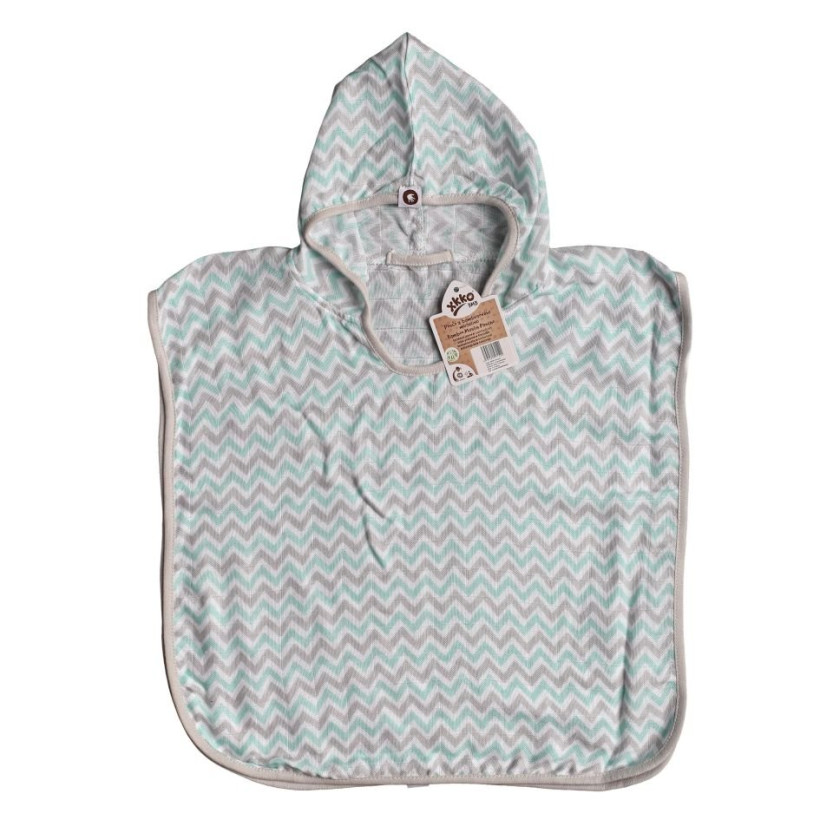 Bambusové mušelínové pončo XKKO BMB - Chevron Mint 5x1ks (VO bal.)