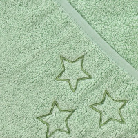 BIO bavlněná froté osuška s kapucí XKKO Organic 90x90 - Mint Stars 5x1ks (VO bal.)