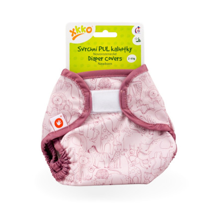 Svrchní PUL kalhotky XKKO Newborn - Safari Mesa Rose