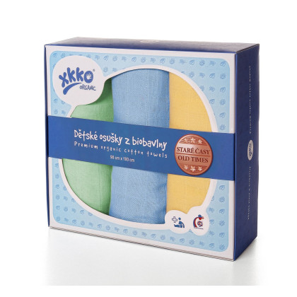 Osušky z biobavlny XKKO Organic 90x100 - Staré časy Pastels For Boys