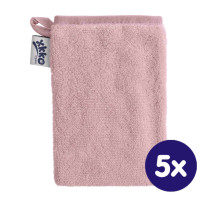 BIO bavlněná froté žínka XKKO Organic - Baby Pink 5x1ks (VO bal.)