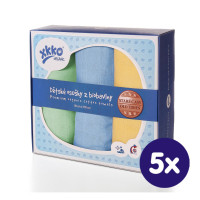 Osušky z biobavlny XKKO Organic 90x100 - Staré časy Pastels For Boys 5x3ks VO bal.