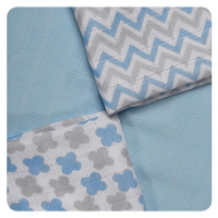 Bambusové ubrousky XKKO BMB 30x30 - Scandinavian Baby Blue MIX  10x9ks VO bal.