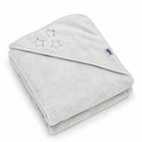 BIO bavlněná froté osuška s kapucí XKKO Organic 90x90 - White Stars 5x1ks (VO bal.)