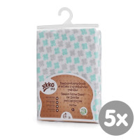 Bambusové prostěradlo s gumou XKKO BMB 50x70 - Mint Cross 5x1ks (VO bal.)