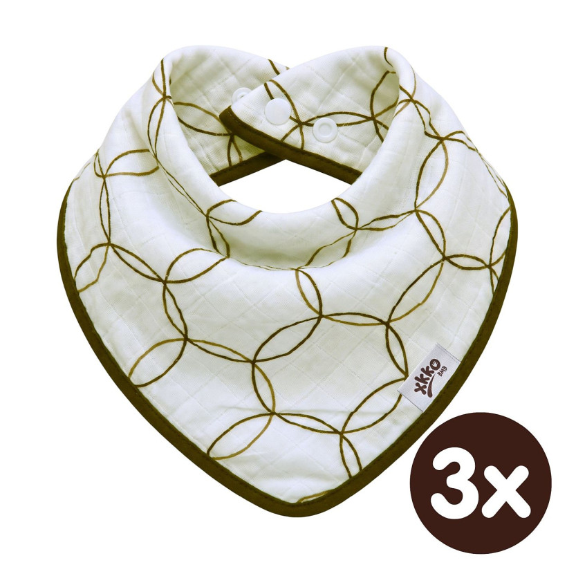 Bambusový slintáček XKKO BMB - Natural Brown Circles 3x1ks VO bal.